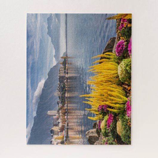 Montreux, Zwitserland, het mooie meer van Genève U Legpuzzel (Verticaal)