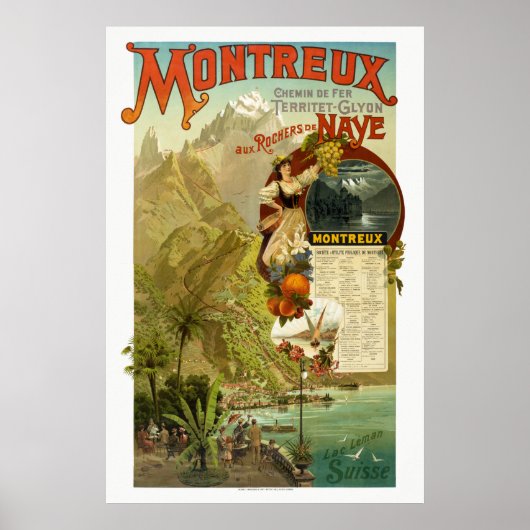 Montreux Zwitserland Railroad  Poster (Voorkant)