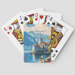 Montreux Zwitserland Reizen Kunst Vintage Pokerkaarten