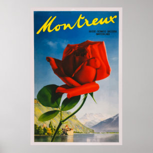 Montreux Zwitserland Vintage Travel Poster