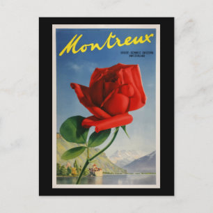 Montreux Zwitserland, Vintage Travel Poster Briefkaart