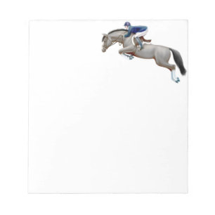 Montrez le bloc-notes sautant de gris de cheval