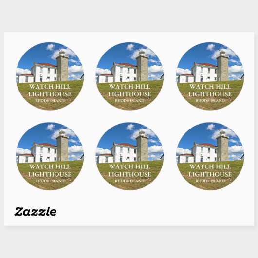 Montrez le phare de Hill, Stickers de Rhode Island (Feuille)