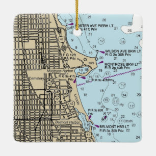 Montrose Harbor Chicago meerwandkaart Keramisch Ornament