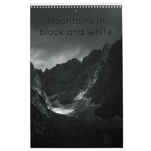 Monts en noir et blanc calendrier photo (Protection)