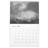 Monts en noir et blanc calendrier photo (Jan 2026)