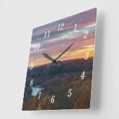 Monts Ozark Automne Coucher du soleil Horloge mura (Angle)