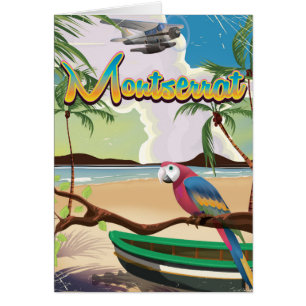 Montserrat eiland retro reisposter
