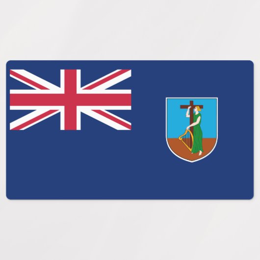 Montserrat Flag Labels (Design 1)