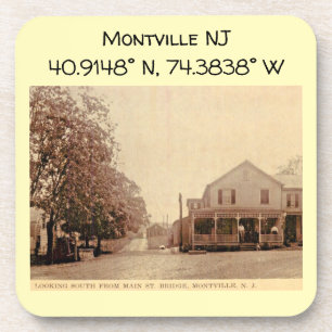 Montville NJ Map Coordinates Style Bier Onderzetter