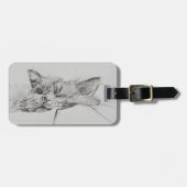 Monty slaperige jongen bagagelabel (Voorkant horizontaal)