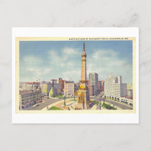 Monument Circle en oorlogsmonument in Indianapolis Briefkaart