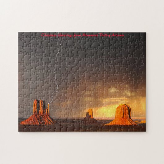 Monument Valley Arizona. Prettig kerstfeest Legpuzzel (Horizontaal)