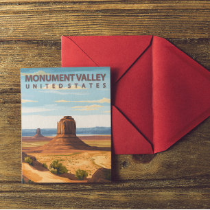 Monument Valley Arizona Utah Vintage Travel Briefkaart