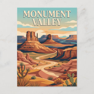 Monument Valley Arizona Utah Woestijn Vintage Post Briefkaart
