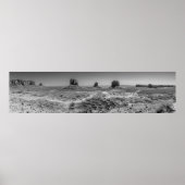 Monument Valley Black and White Panoramic Poster (Devant)