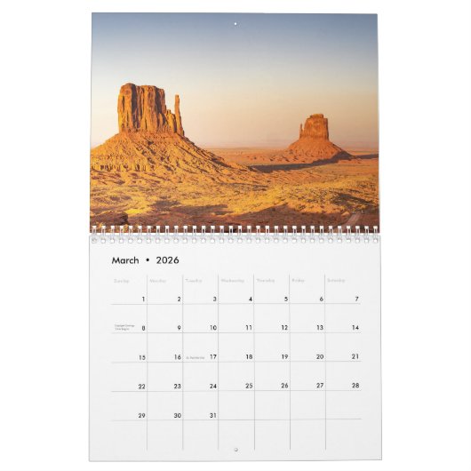 Monument Valley Calendrier 12 mois (Mar 2026)