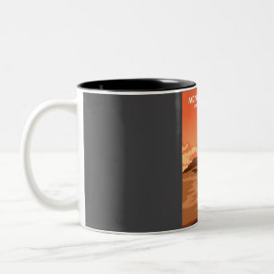 Monument Valley Minimal Retro Travel Poste Tweekleurige Koffiemok