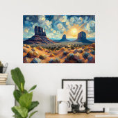 Monument Valley olieverfschilderij Poster (Thuiskantoor)