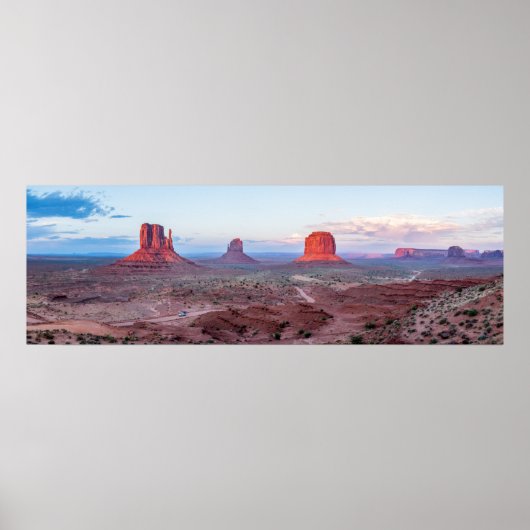 Monument Valley Sunset Panorama Poster (Voorkant)