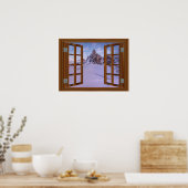 Monument Valley USA Faux Window Uitzicht Winter Poster (Keuken)