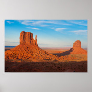 Monument Valley Utah-woestijnmittens in panoramiek Poster