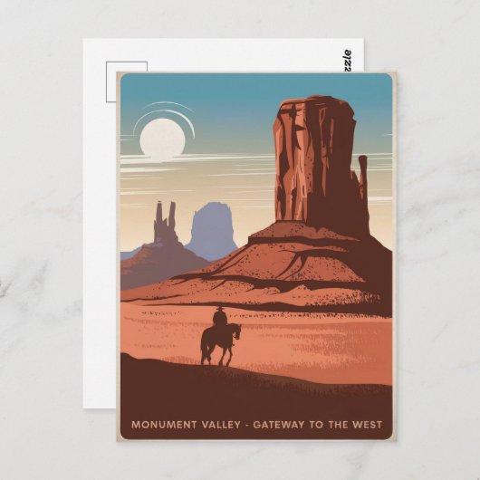 Monument Valley Vintage Briefkaart (Voorkant / Achterkant)