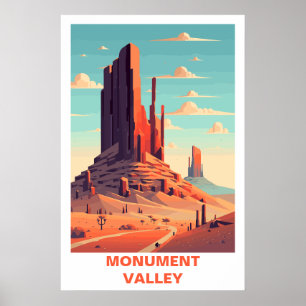 Monument Valley Vintage Reis Kunstprint Woestijn Poster