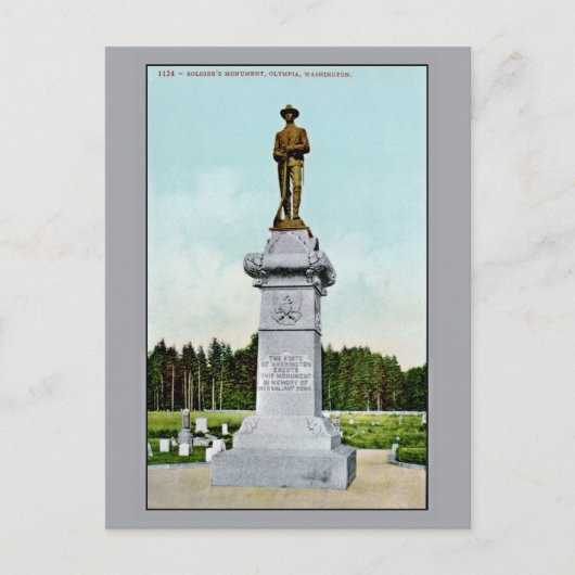 Monument van de  soldaat Olympia WA Briefkaart (Voorkant)