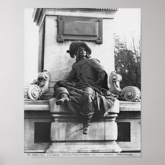 Monument voor Alexandre Dumas Pere, d'Artagnan Poster (Voorkant)