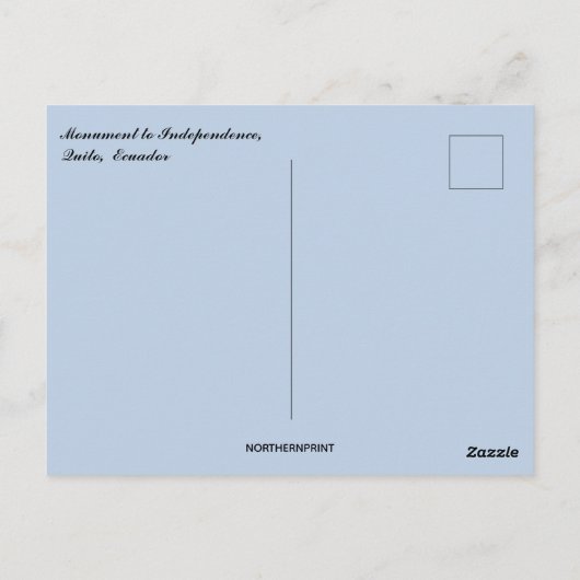Monument voor de onafhankelijkheid van Quito Ecuad Briefkaart (Achterkant)