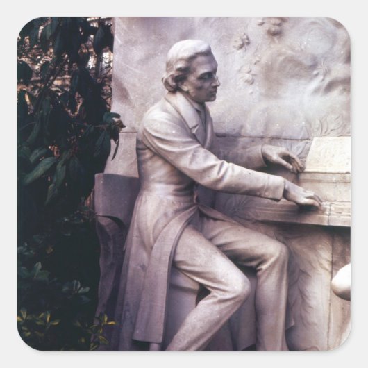 Monument voor Frederic Chopin Vierkante Sticker (Voorkant)