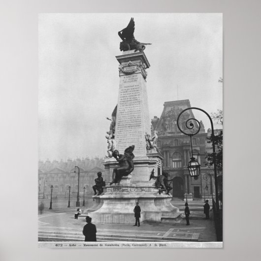 Monument voor Leon Gambetta Poster (Voorkant)