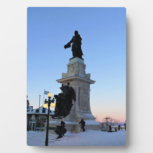 Monument voor Samuel De ChamPlain, Quebec, Canada Fotoplaat (voorkant)