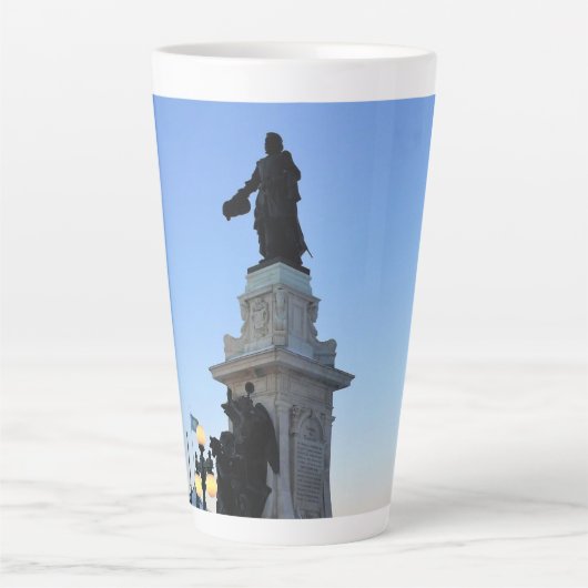 Monument voor Samuel De ChamPlain, Quebec, Canada Latte Mok (Voorkant)