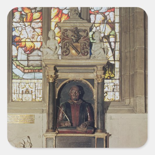 Monument voor William Shakespeare c.1616-23 Vierkante Sticker (Voorkant)