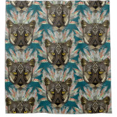 monumentale leeuw blauwe douchegordijn (Voorkant)