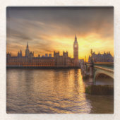 Monumenten Big Ben & Houses of Parliament Glazen Onderzetter (Voorkant)