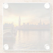 Monumenten Big Ben & Houses of Parliament Glazen Onderzetter (Achterkant)