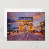 Monumenten Boog van Triomphe, Parijs Frankrijk Briefkaart (Voorkant / Achterkant)