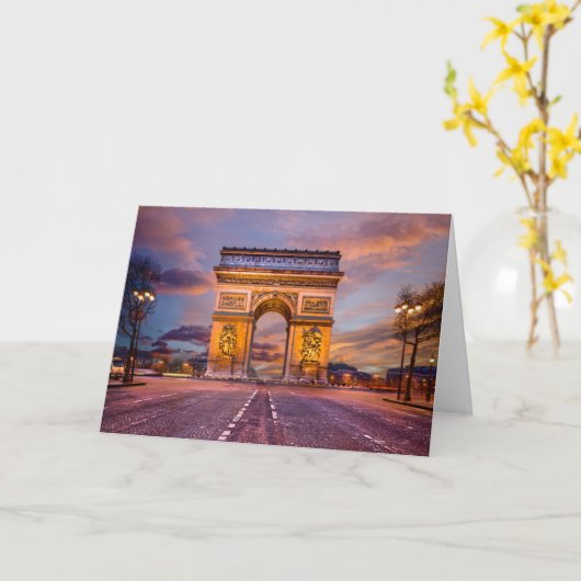 Monumenten Boog van Triomphe, Parijs Frankrijk Kaart (Gele Bloem)