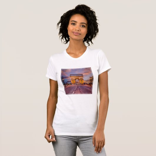 Monumenten Boog van Triomphe, Parijs Frankrijk T-shirt (Voorkant volledig)