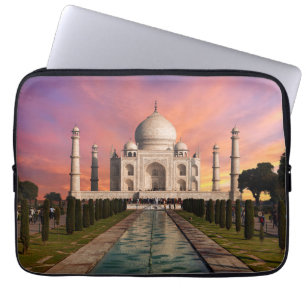 Monumenten Colorful View of the Taj Mahal Laptop Sleeve