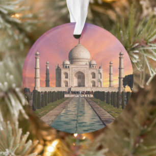 Monumenten Colorful View of the Taj Mahal Ornament