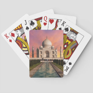 Monumenten Colorful View of the Taj Mahal Pokerkaarten
