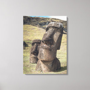 Monumenten   Easter Island, Chile Canvas Afdruk