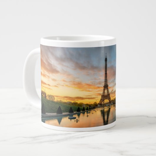 Monumenten Eiffel Tower Sunrise Extra Grote Beker (Voorkant links)