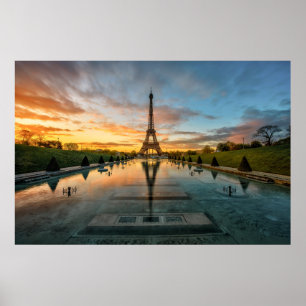 Monumenten Eiffel Tower Sunrise Poster