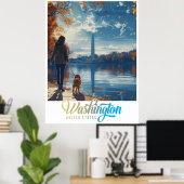 Monumenten & Geschiedenis: Washington DC Poster (Thuiskantoor)
