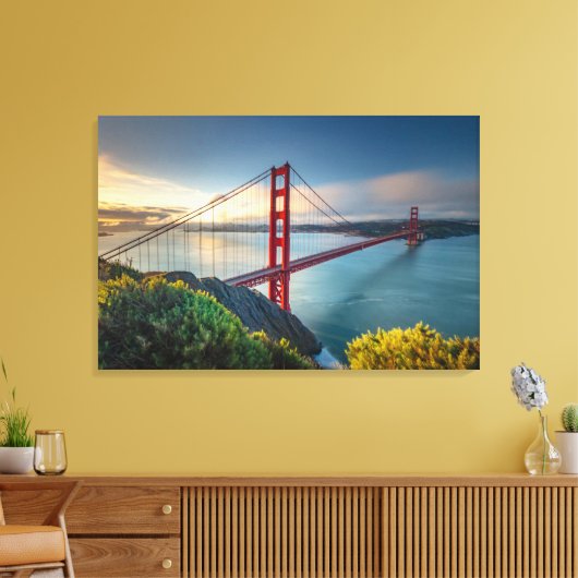 Monumenten | Golden Gate San Francisco Canvas Afdruk (Insitu (Woonkamer))